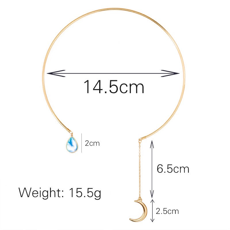 Náhrdelník Moon and WaterDrop Choker