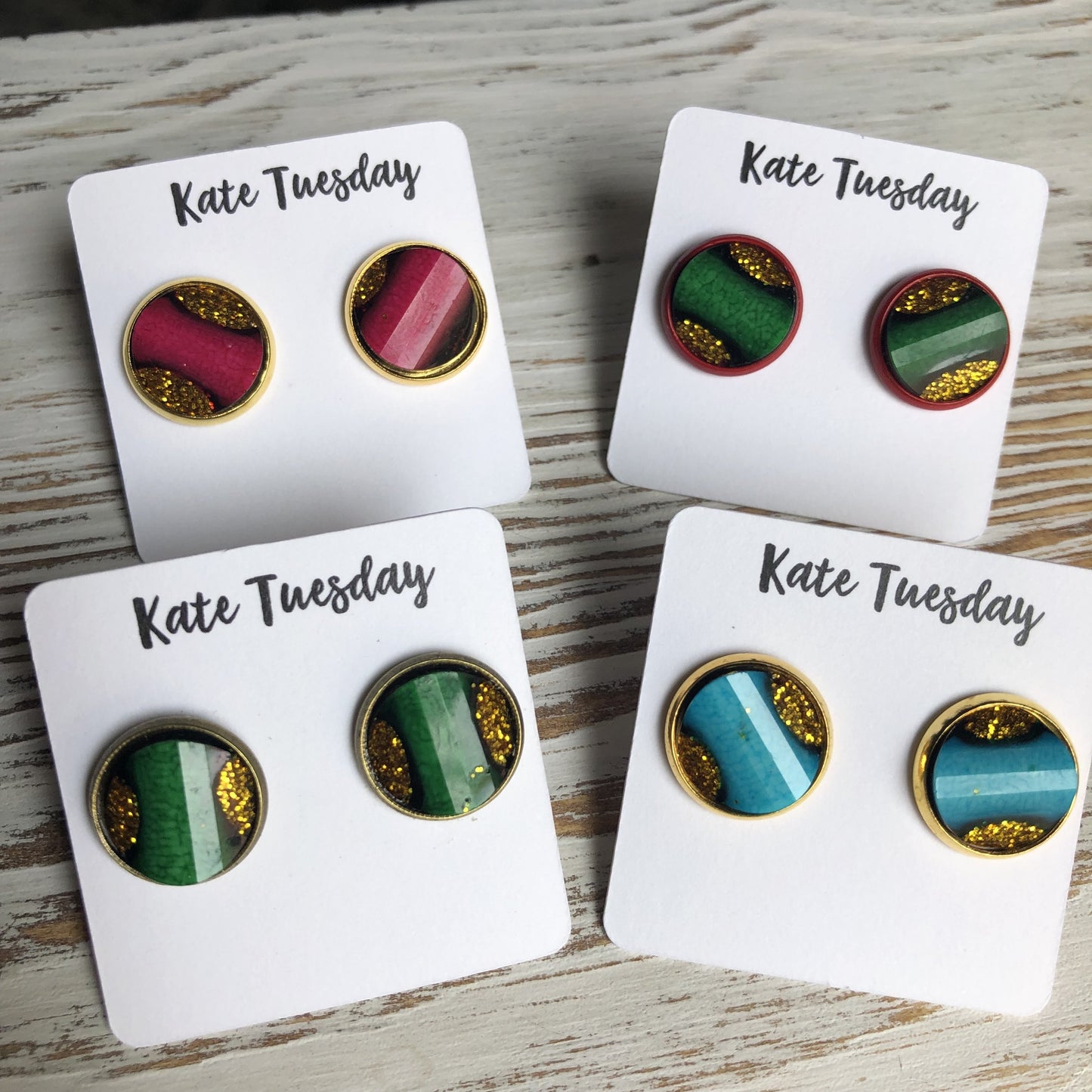 Vianočné trblietavé náušnice