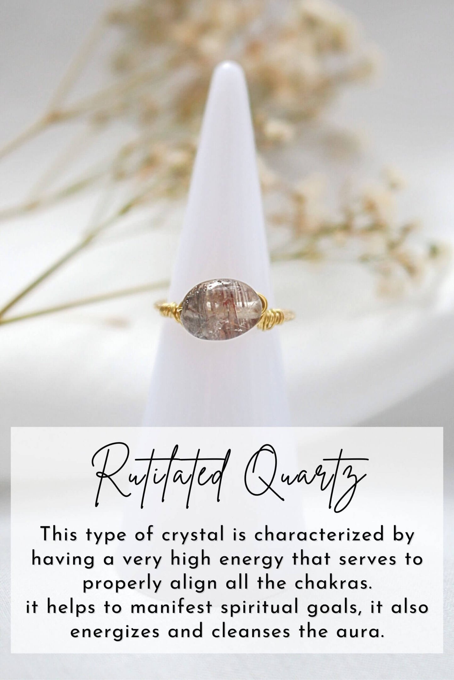Natural Crystals Hand Wired Solitaire Ring