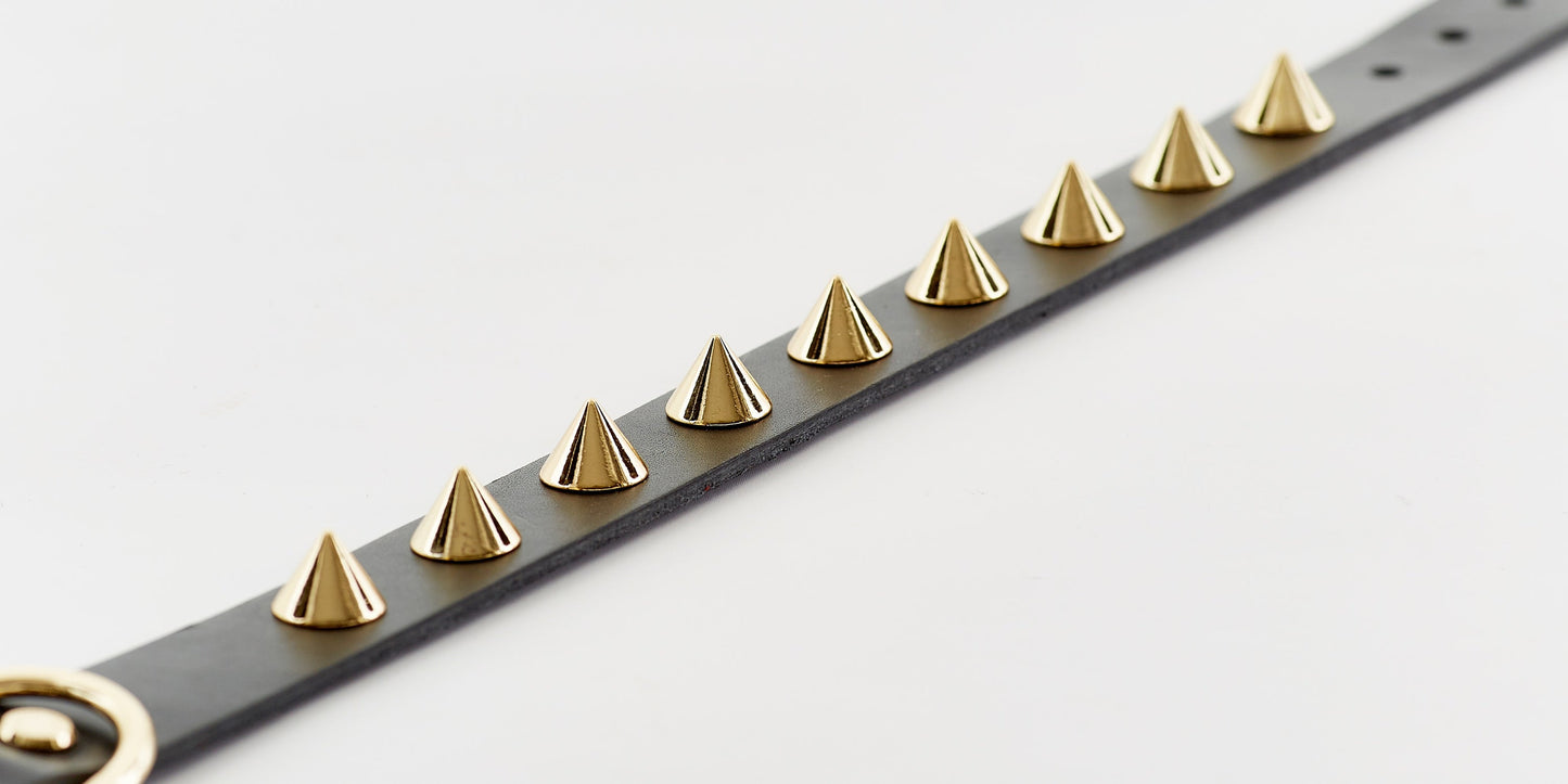 Čierny obojok Golden Spike 