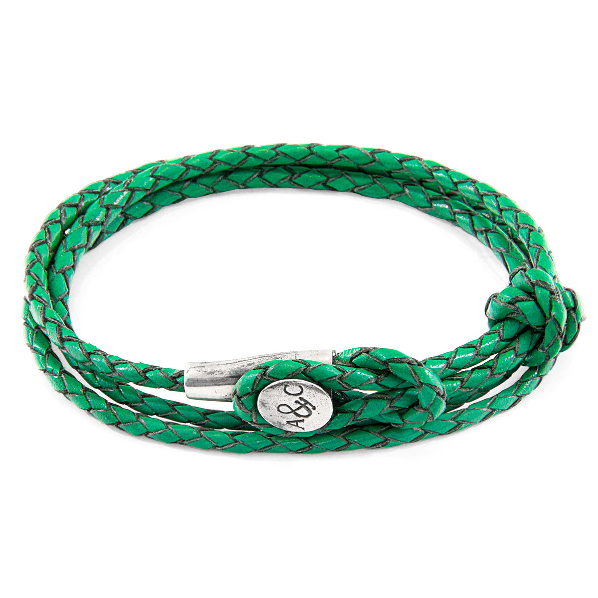Strieborný a kožený náramok Fern Green Dundee