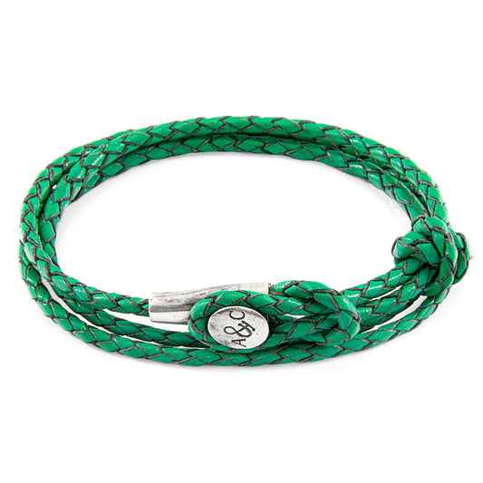 Strieborný a kožený náramok Fern Green Dundee