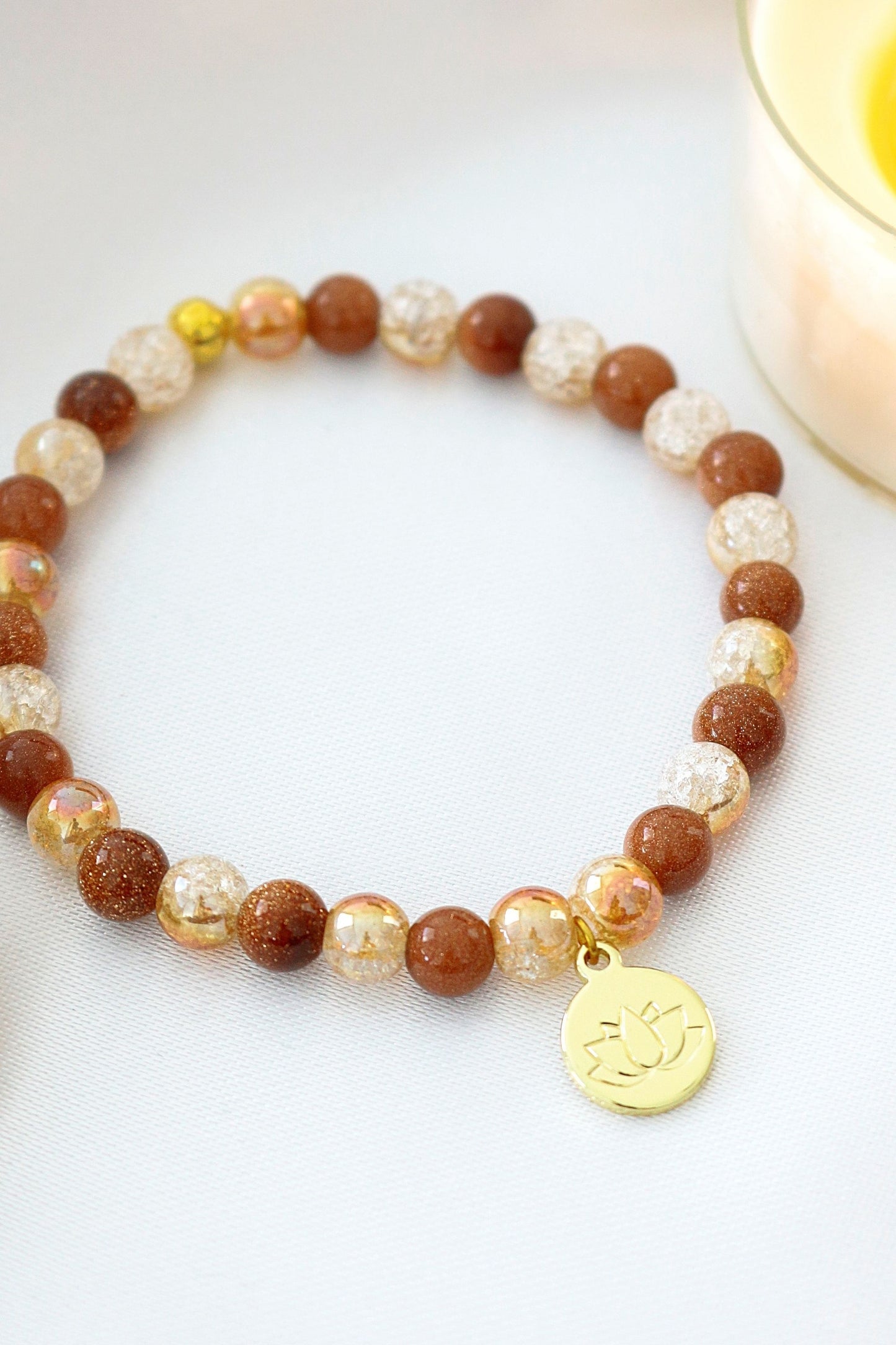 Elastický náramok Goldstone | 24K kúzlo lotosového kvetu