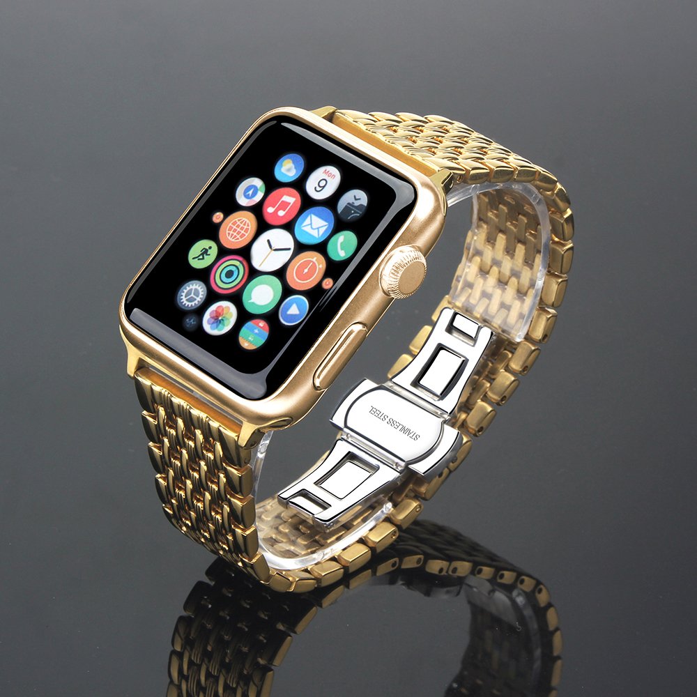 Remienok z nehrdzavejúcej ocele pre Apple Watch, zlatý, pre iWatch