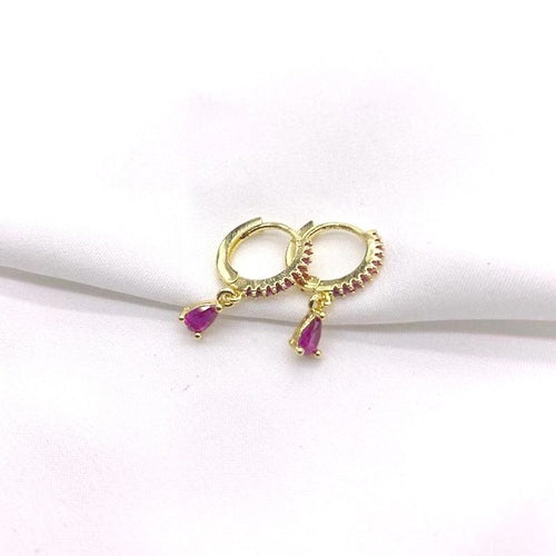 Zircon Round Earrings Women's Water Drop Simple