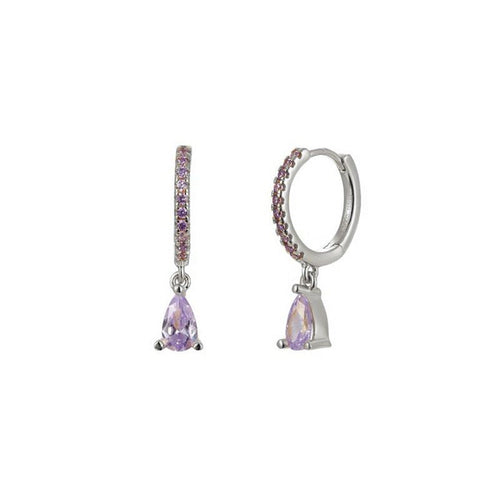 Zircon Round Earrings Women's Water Drop Simple