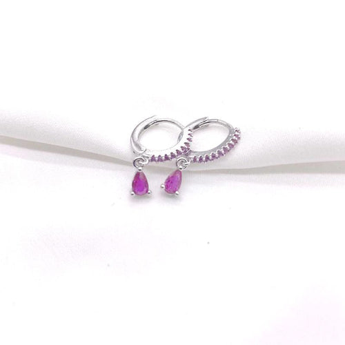 Zircon Round Earrings Women's Water Drop Simple