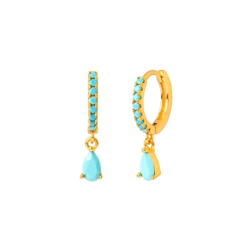 Zircon Round Earrings Women's Water Drop Simple