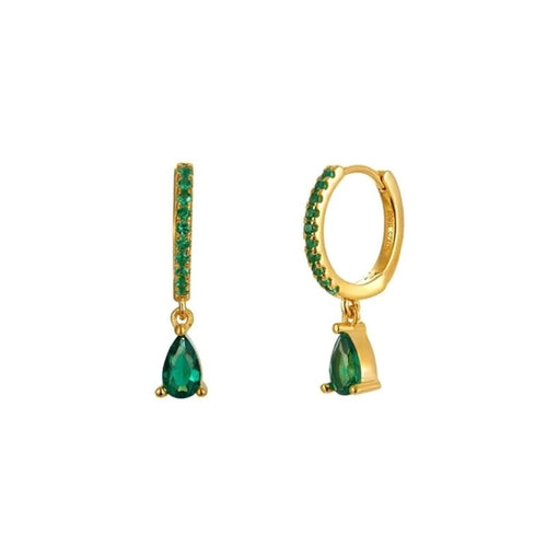 Zircon Round Earrings Women's Water Drop Simple