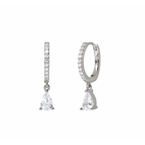 Zircon Round Earrings Women's Water Drop Simple