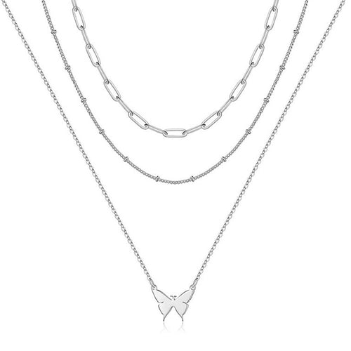 Vrstvený choker náhrdelník; ručne pozlátený prívesok v tvare Y