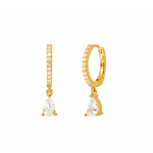 Zircon Round Earrings Women's Water Drop Simple