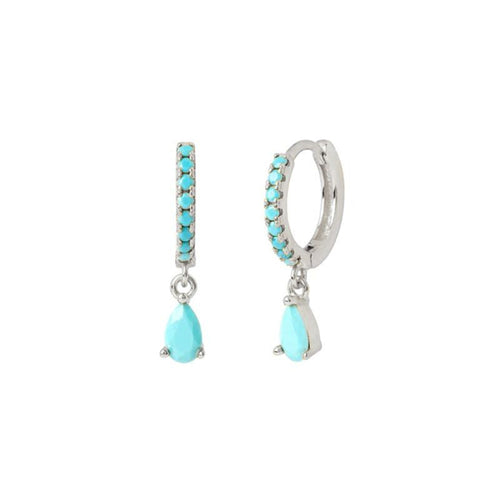 Zircon Round Earrings Women's Water Drop Simple