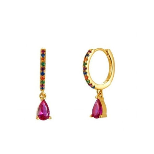Zircon Round Earrings Women's Water Drop Simple