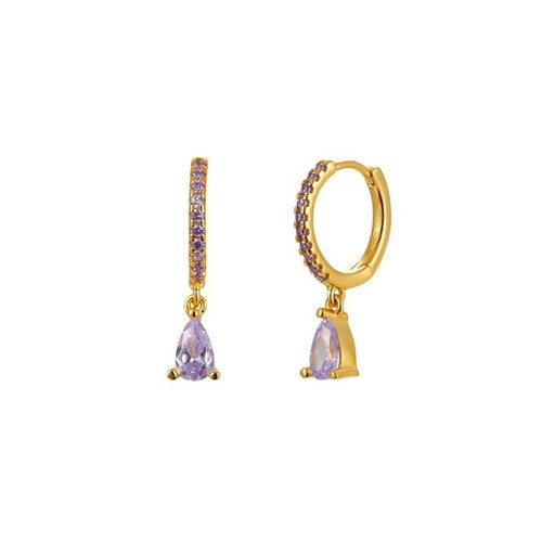 Zircon Round Earrings Women's Water Drop Simple