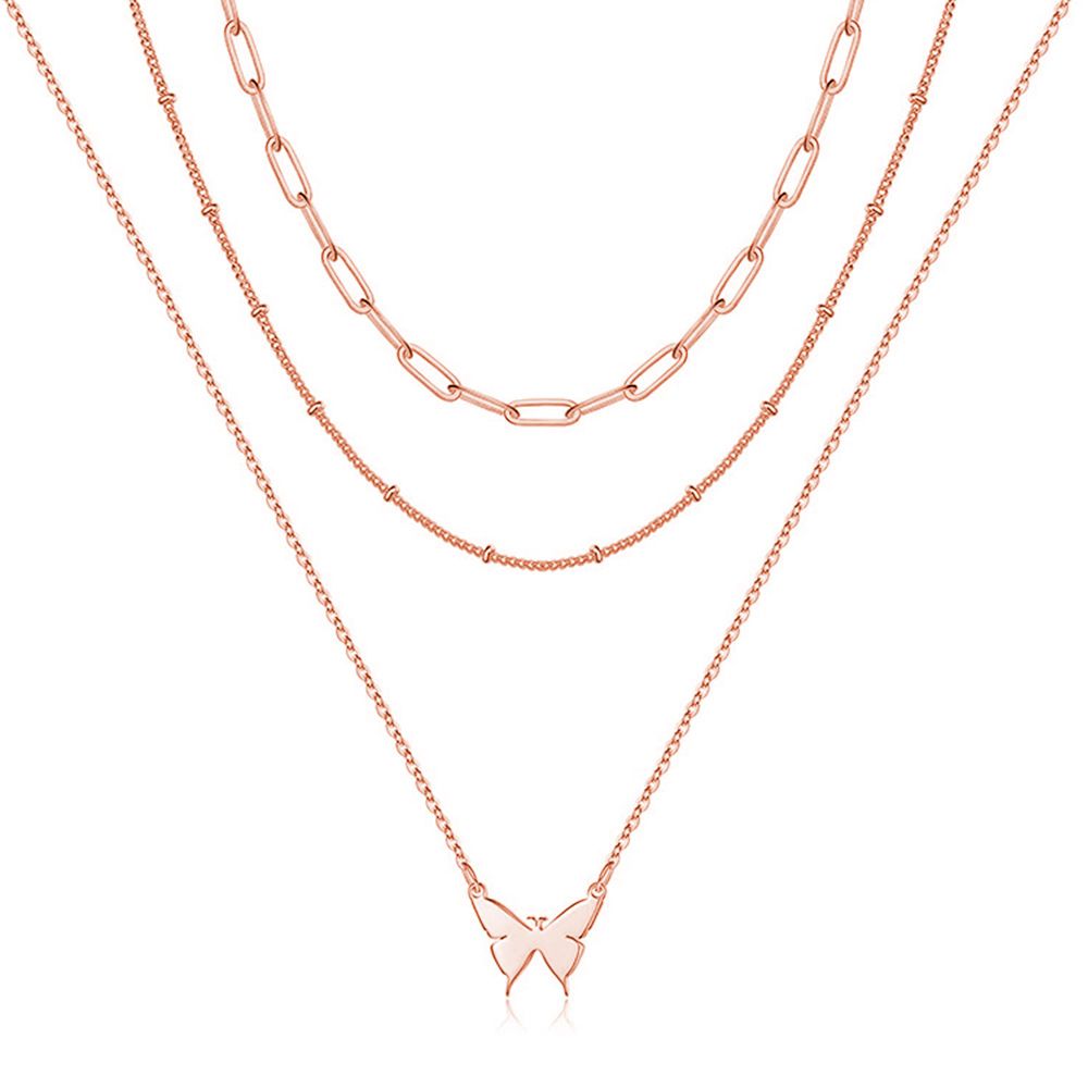 Vrstvený choker náhrdelník; ručne pozlátený prívesok v tvare Y