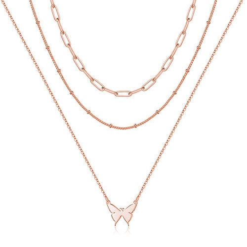 Vrstvený choker náhrdelník; ručne pozlátený prívesok v tvare Y