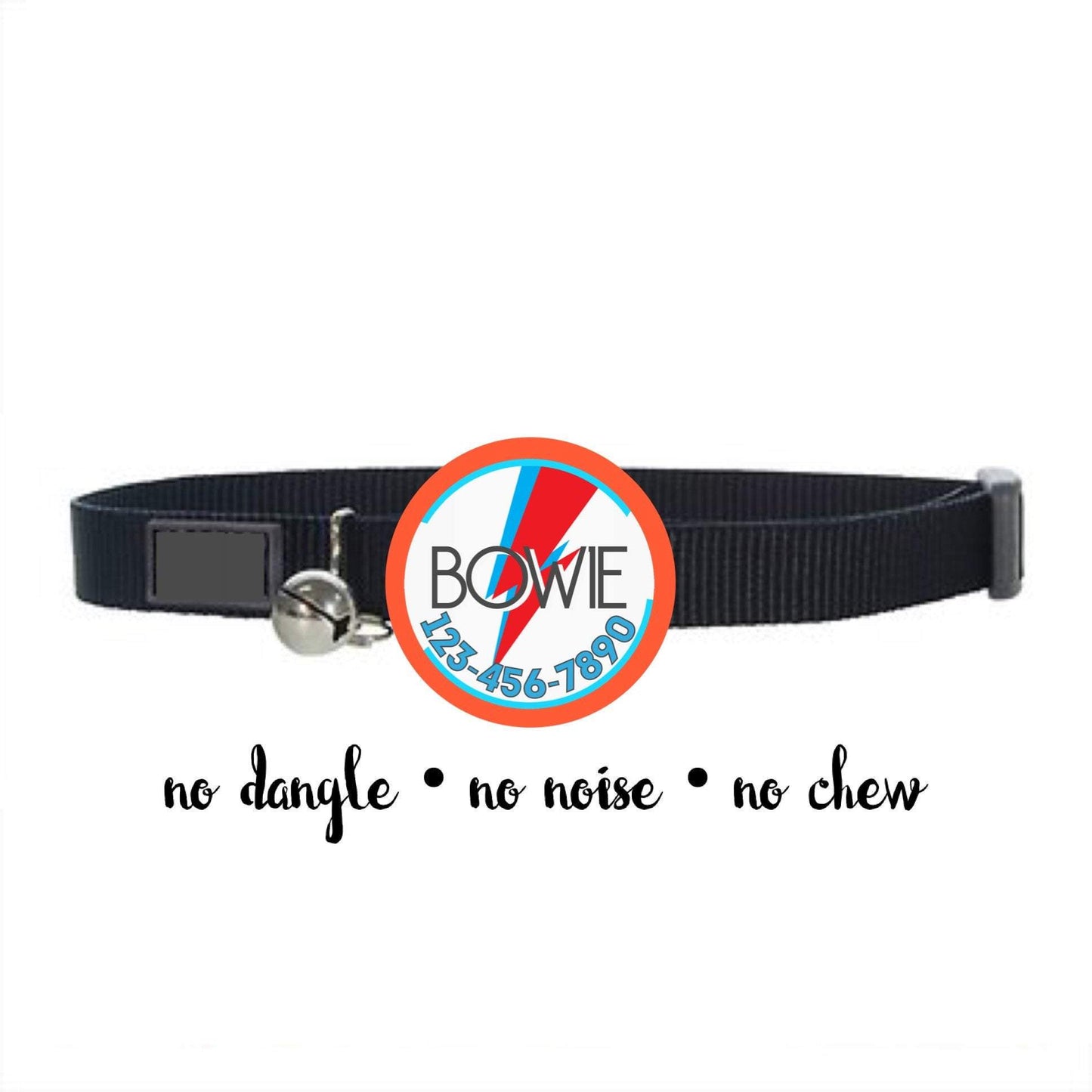 Bowie Ziggy Stardust Tag - tichý, ekologický, bezkrúžkový identifikačný štítok
