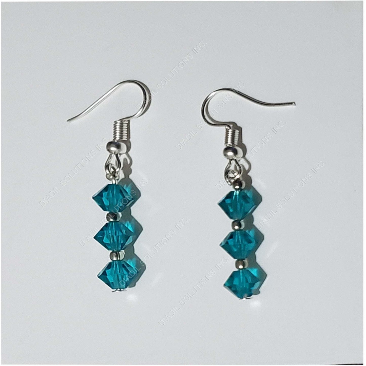 Blue Green Translucent Earrings