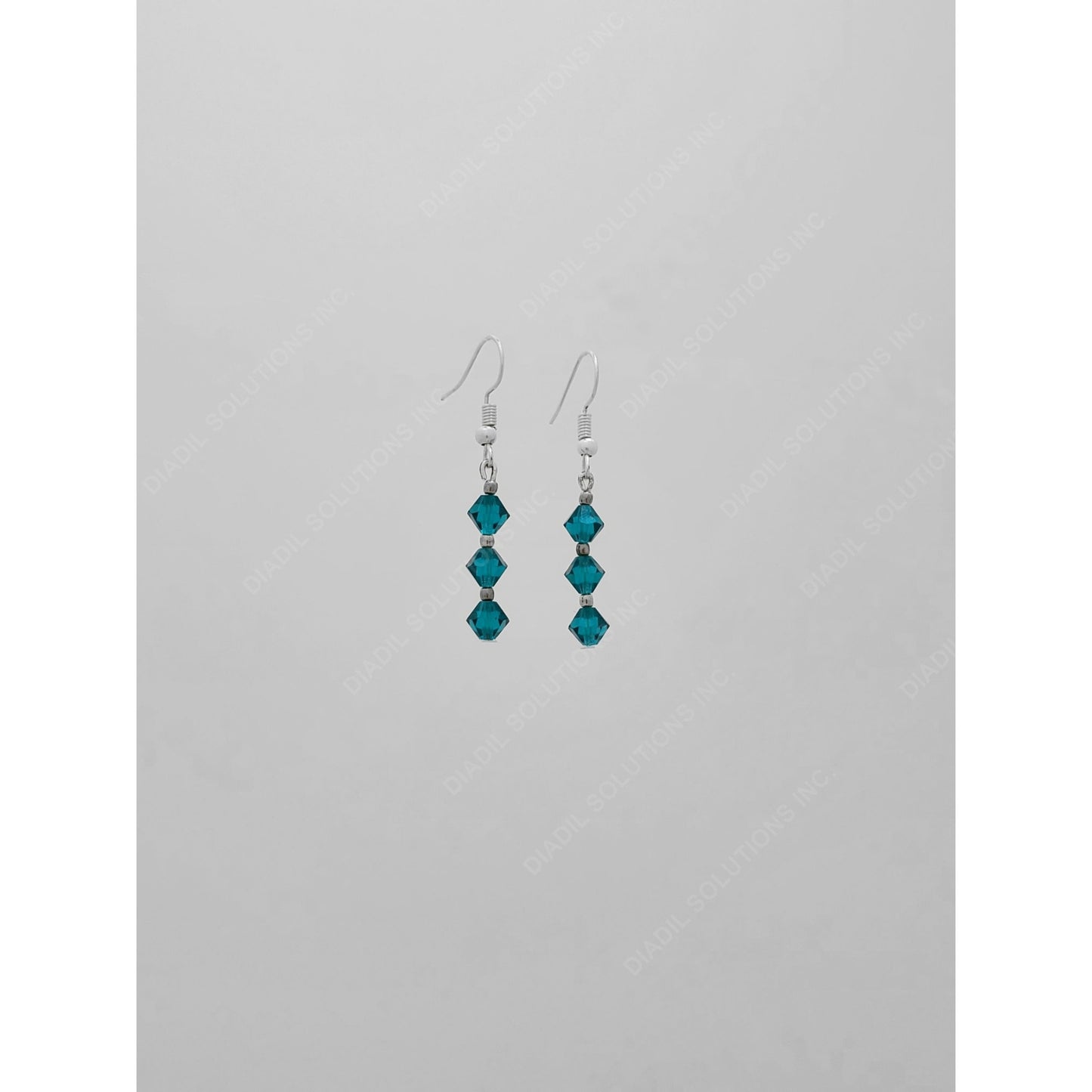 Blue Green Translucent Earrings