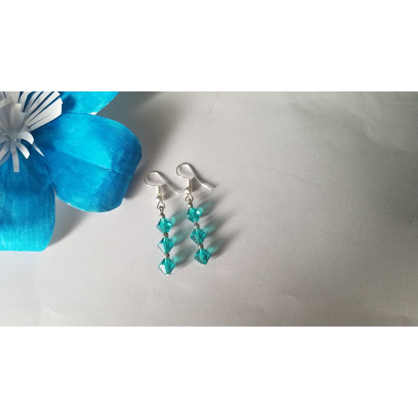 Blue Green Translucent Earrings