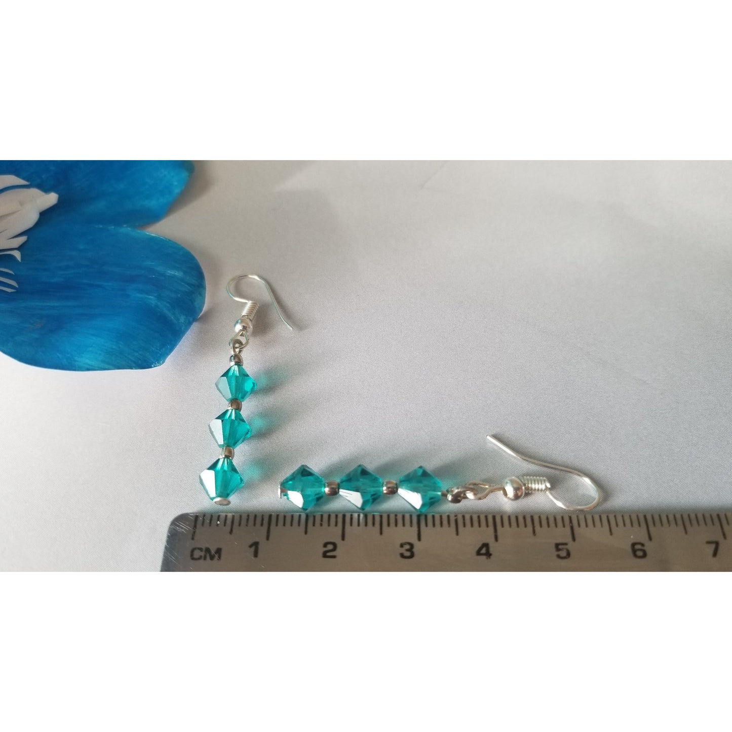 Blue Green Translucent Earrings