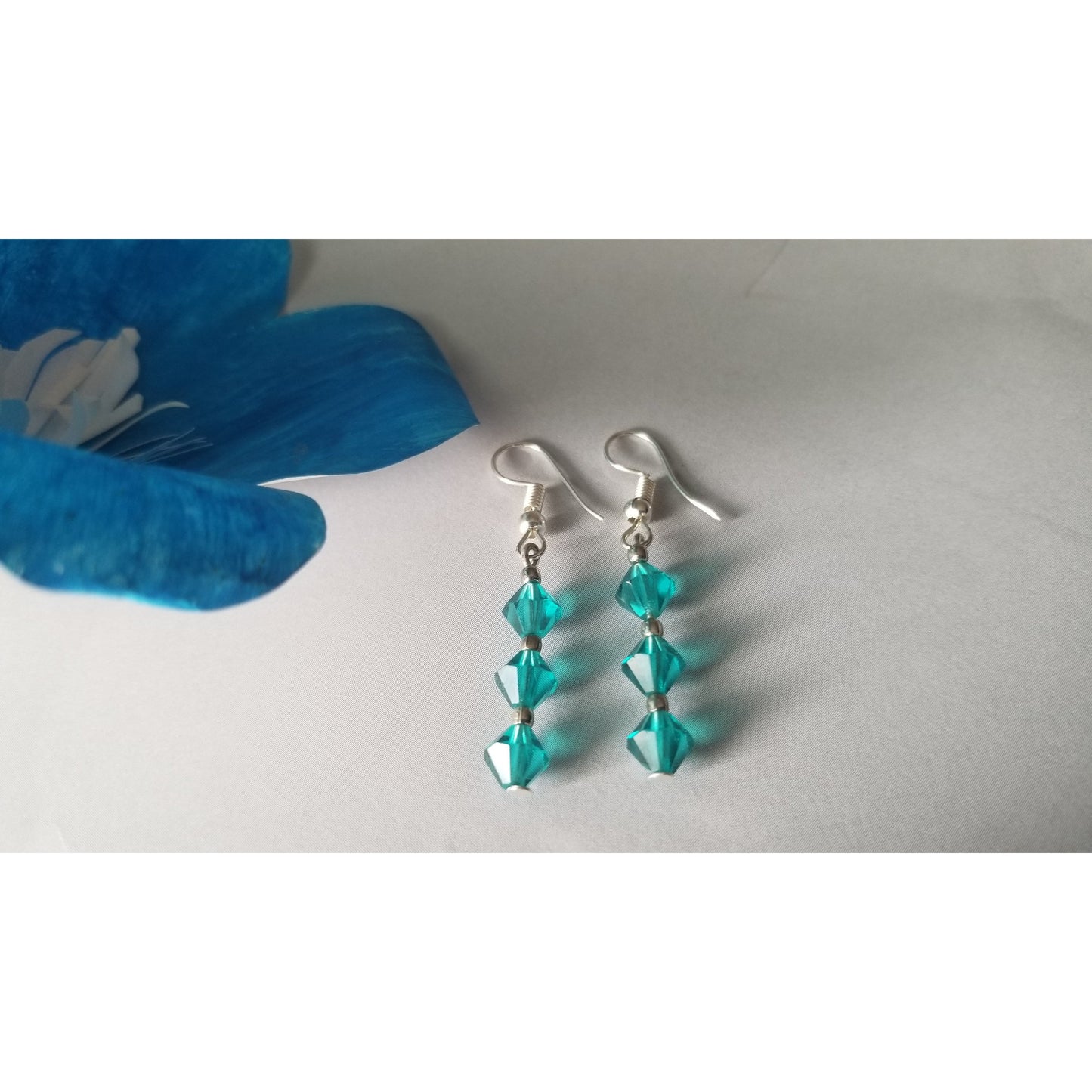 Blue Green Translucent Earrings